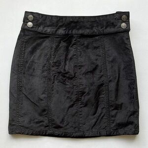 Free People Black Velvet Mini Skirt
